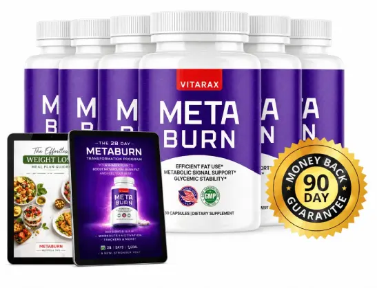 MetaBurn best‑value pack — six bottles, bonus ebooks, 90‑day money‑back seal